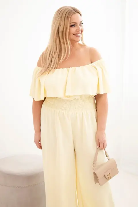 Plus size overal Josephine – Žlutý