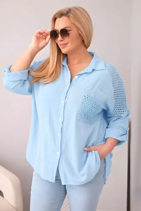 Plus size košile Lidia – Modrý