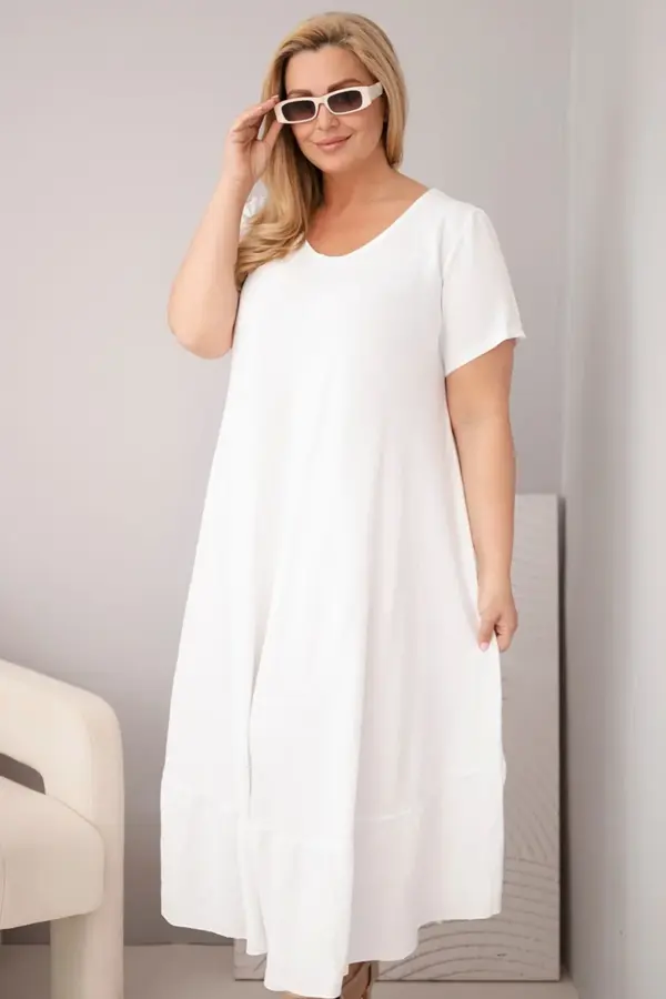 Plus size šaty Gabriela – Bílá