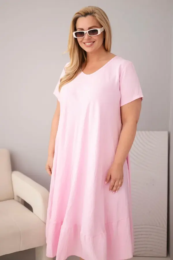 Plus size šaty Gabriela – Bonbónová růžová