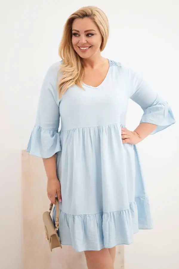 Plus size šaty Johanna – Modrý