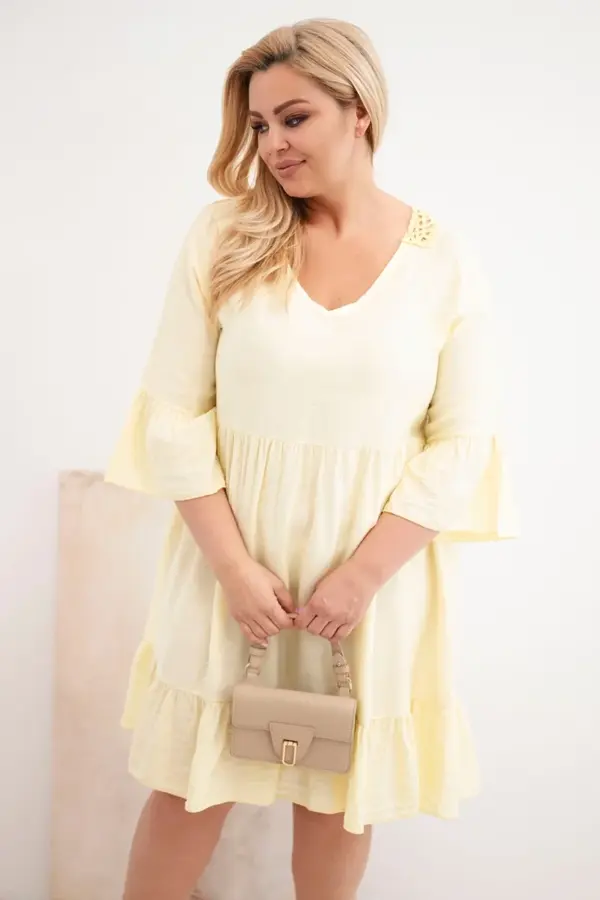 Plus size šaty Johanna – Žlutý