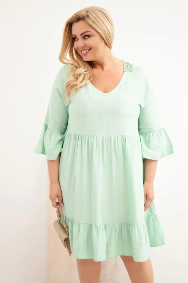 Plus size šaty Johanna – Tmavě mátová