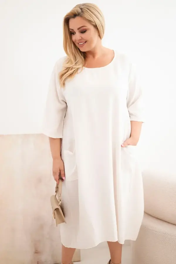Plus size šaty Sarah – Béžová