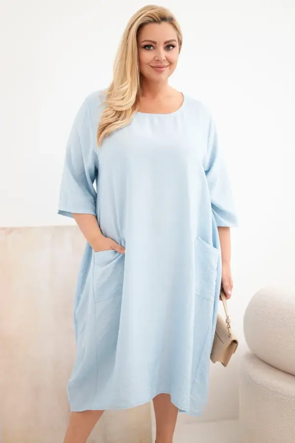 Plus size šaty Sarah – Modrý