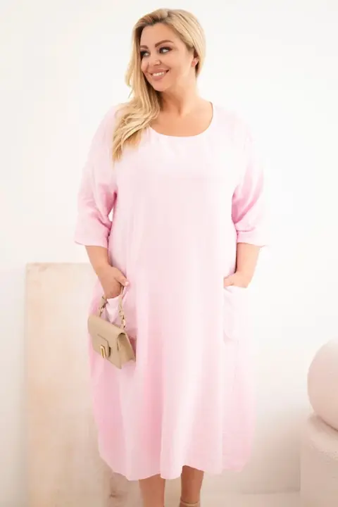 Plus size šaty Sarah – Bonbónová růžová