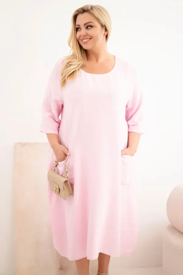 Plus size šaty Sarah – Bonbónová růžová