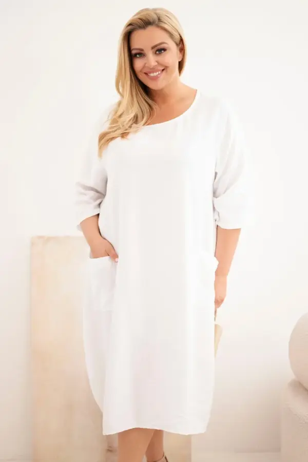Plus size šaty Sarah – Bílá