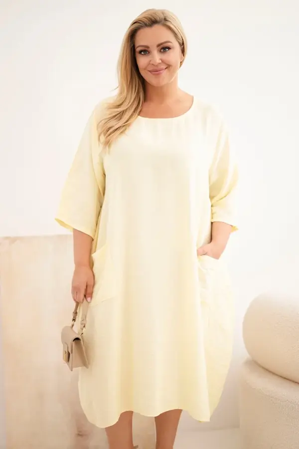 Plus size šaty Sarah – Žlutý