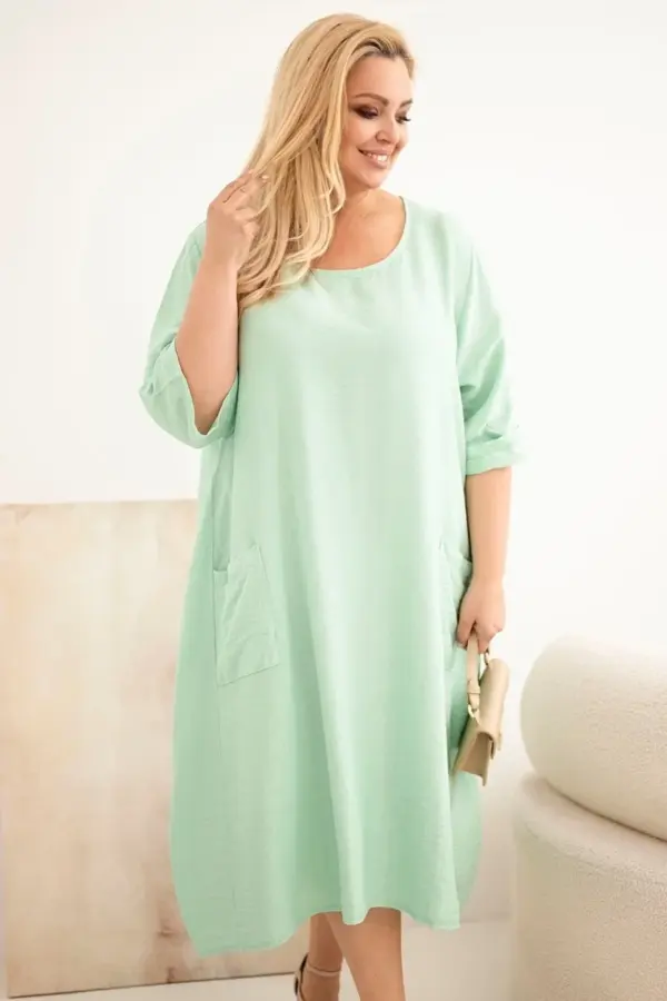 Plus size šaty Sarah – Tmavě mátová