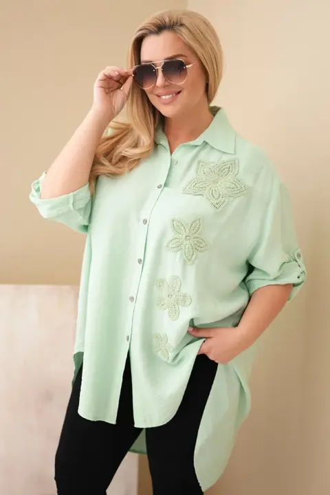 Plus size košile Marika – Tmavě mátová