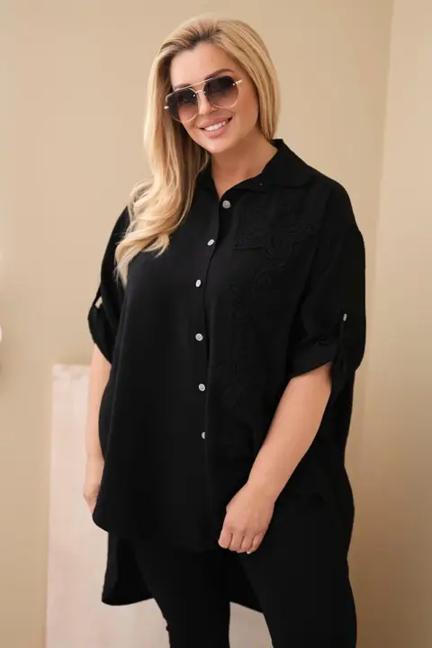 Plus size košile Marika – Černá