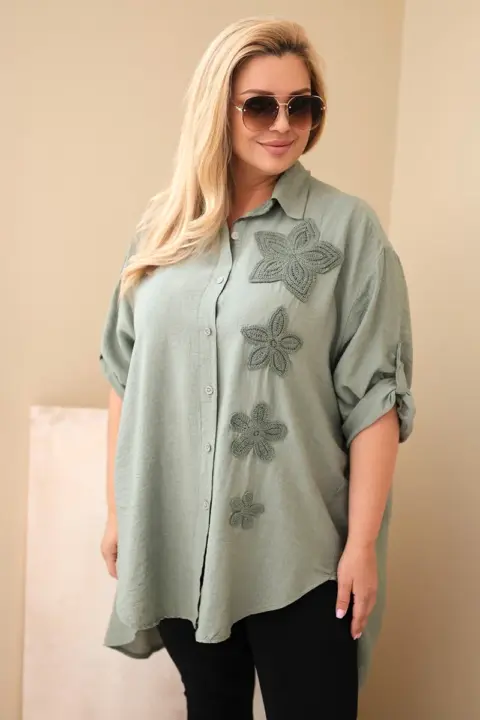Plus size košile Marika – Khaki