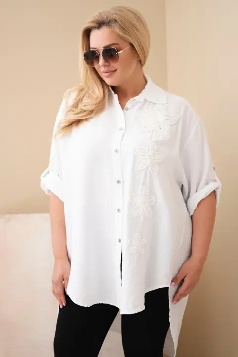 Plus size košile Marika – Bílá