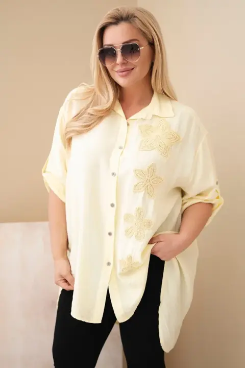 Plus size košile Marika – Žlutý