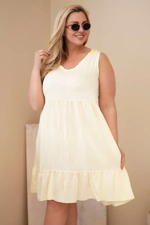 Plus size šaty Manuela – Žlutý