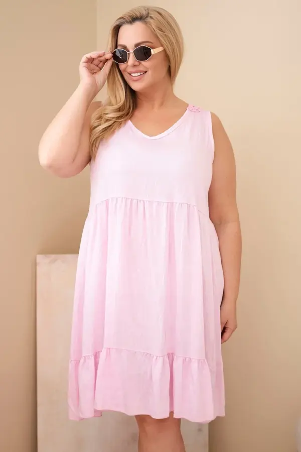 Plus size šaty Manuela – Bonbónová růžová