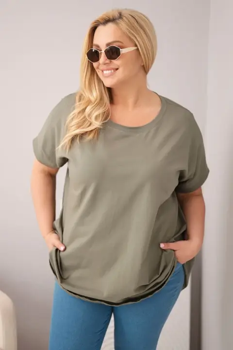 Plus size tričko Inna – Khaki