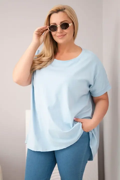 Plus size tričko Inna – Modrý