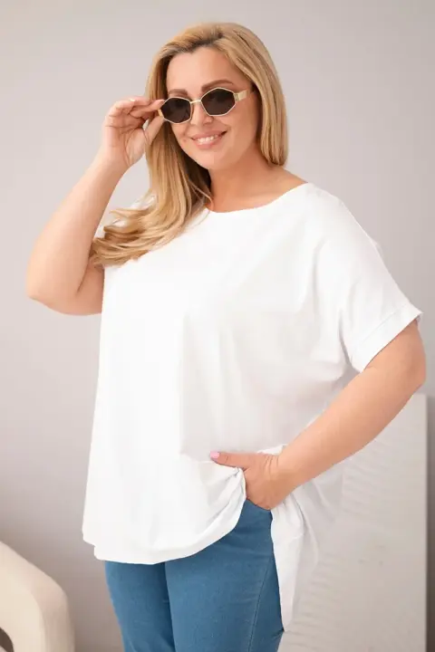 Plus size tričko Inna – Bílá