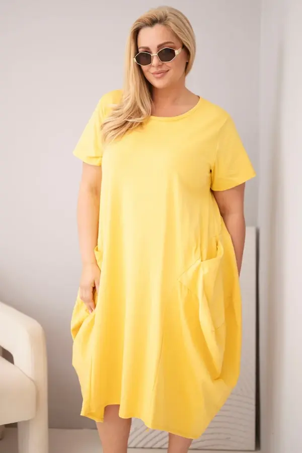 Plus size šaty Ivana – Žlutý
