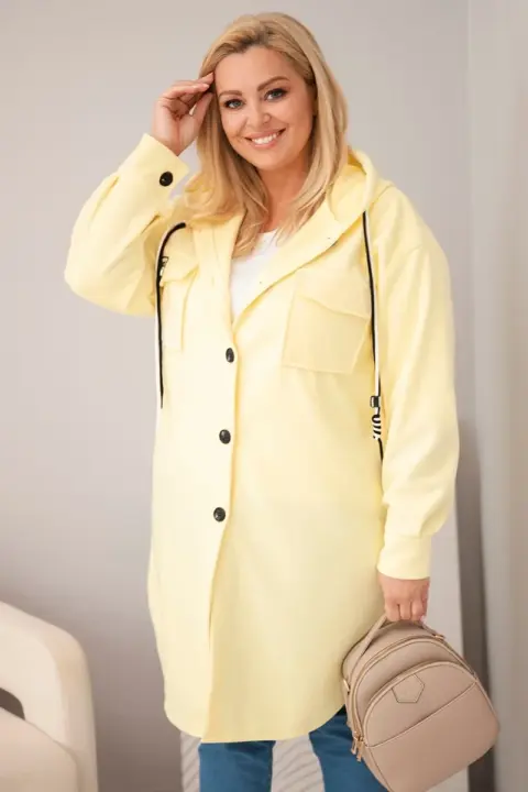 Plus size kabát Hanna – Žlutý