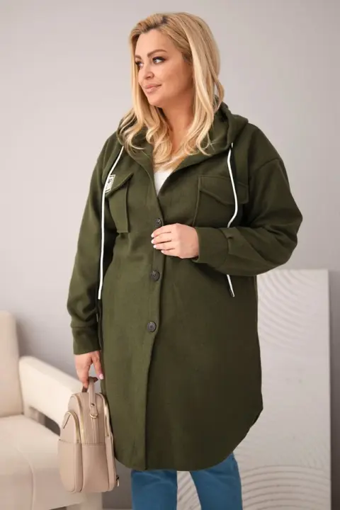 Plus size kabát Hanna – Khaki