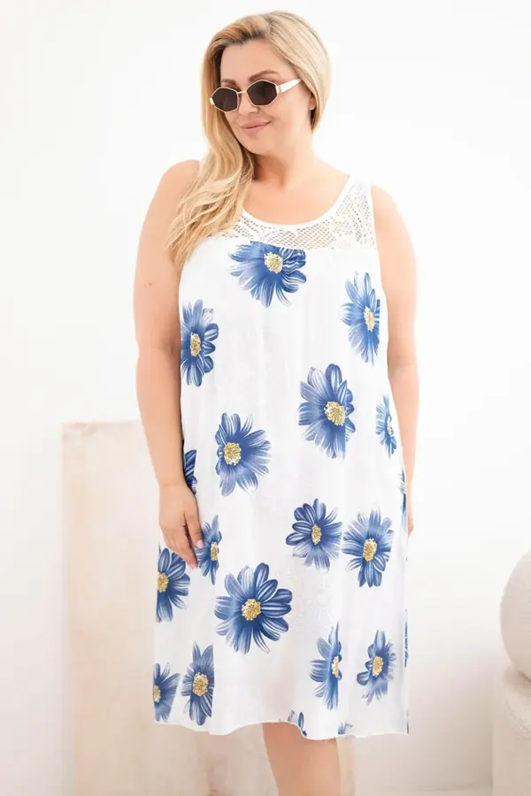 Plus size šaty Christiane – Bílá