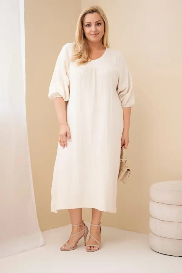 Plus size šaty Karen – Béžová