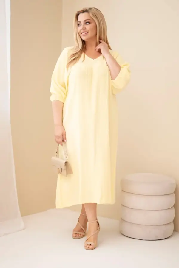Plus size šaty Karen – Žlutý