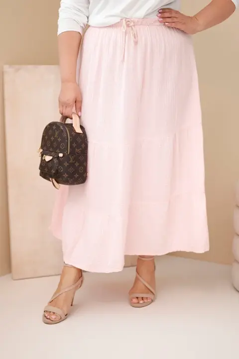 Mušelínová plus size sukně Heidi – Bonbónová růžová