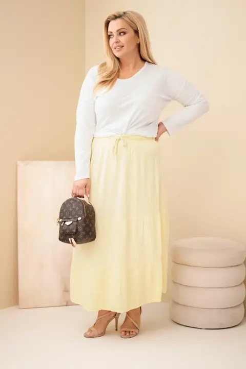 Mušelínová plus size sukně Heidi – Žlutý