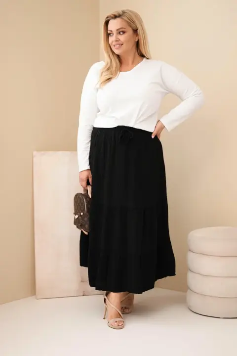 Mušelínová plus size sukně Heidi – Černá