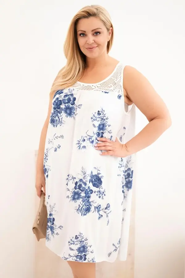 Plus size šaty Caroline – Bílá