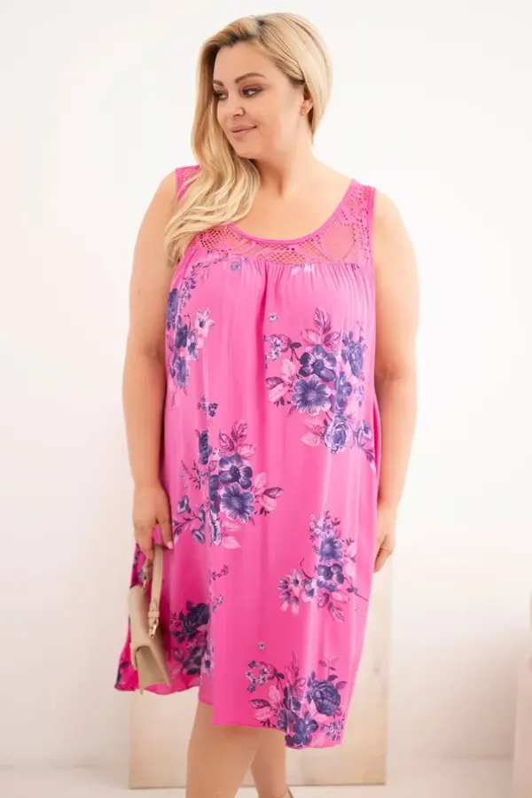 Plus size šaty Caroline – Růžová