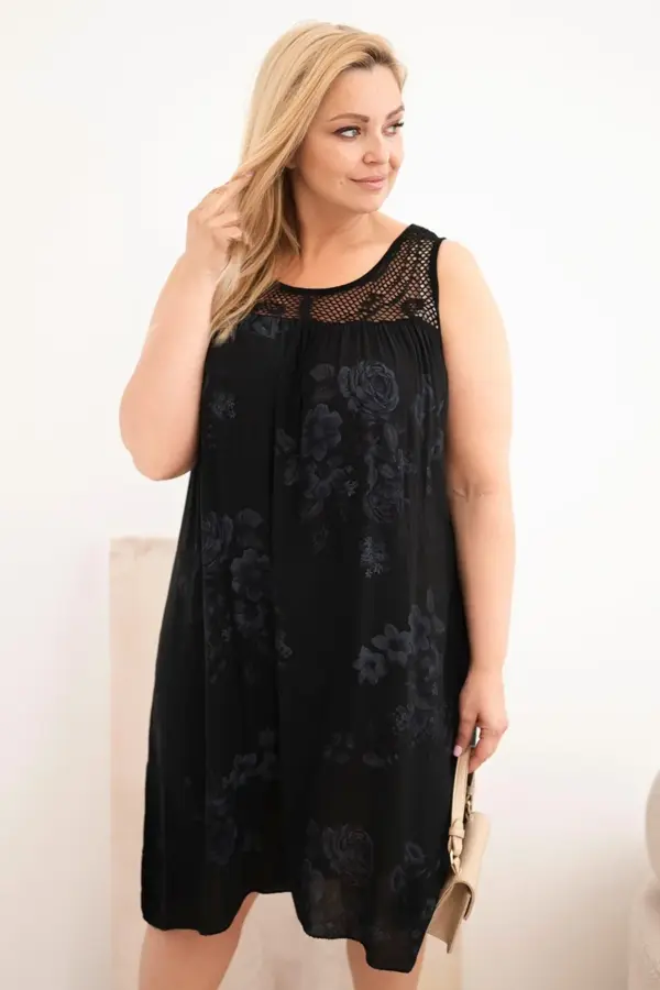 Plus size šaty Caroline – Černá