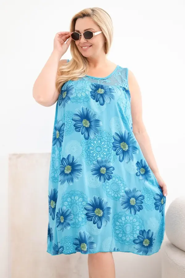 Plus size šaty Christiane – Tyrkysová