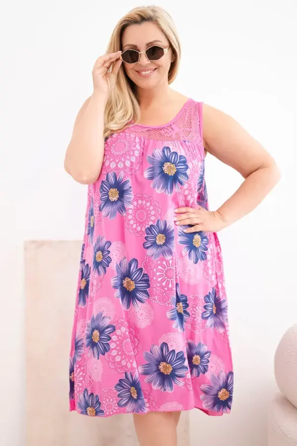 Plus size šaty Christiane – Růžová