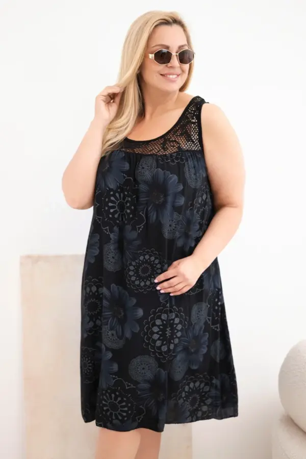 Plus size šaty Christiane – Černá