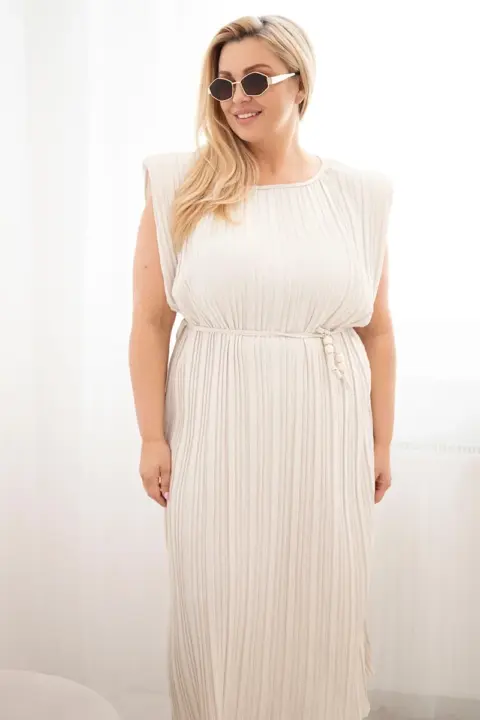 Plus size šaty Helen – Béžová
