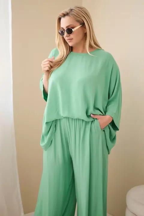Plus size komplet Doris – Zelená