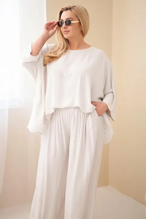 Plus size komplet Doris – Béžová