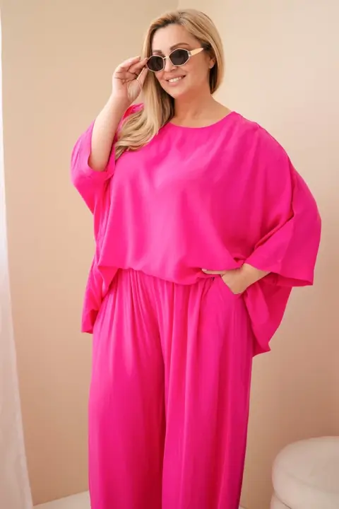 Plus size komplet Doris – Fuchsie