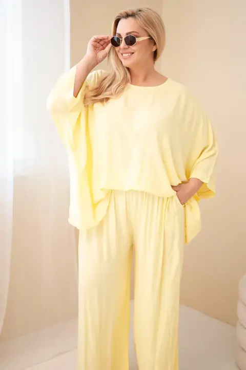 Plus size komplet Doris – Žlutý