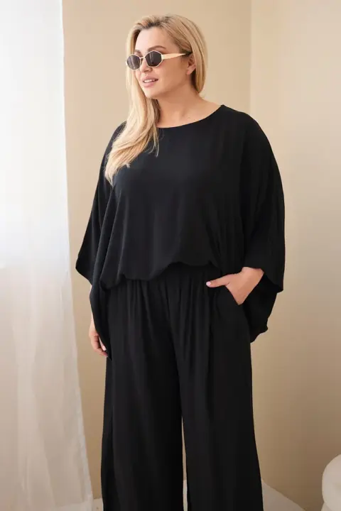 Plus size komplet Doris – Černá