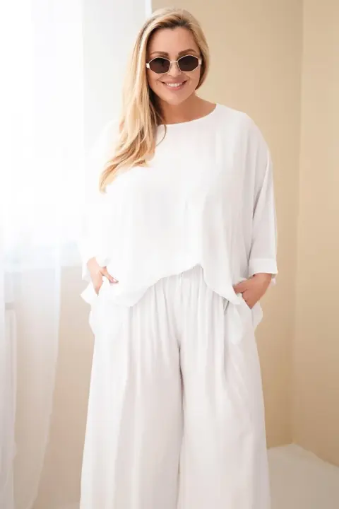 Plus size komplet Doris – Bílá