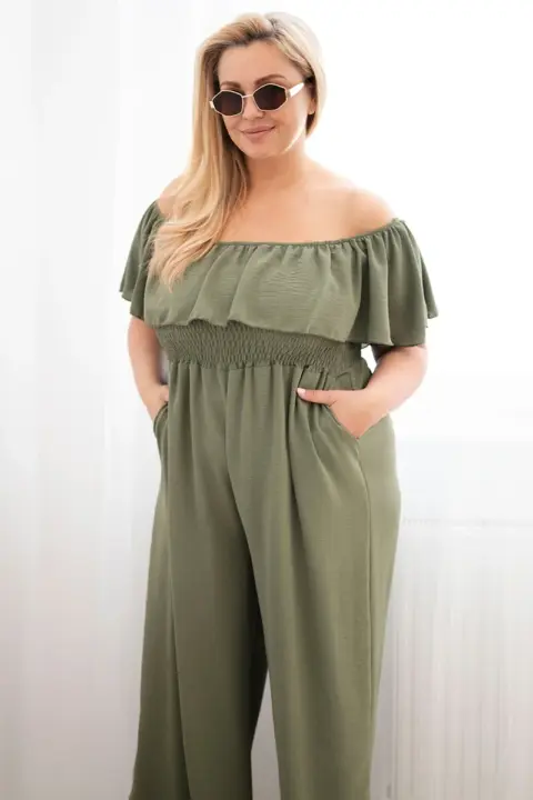 Plus size overal Ruth – Khaki