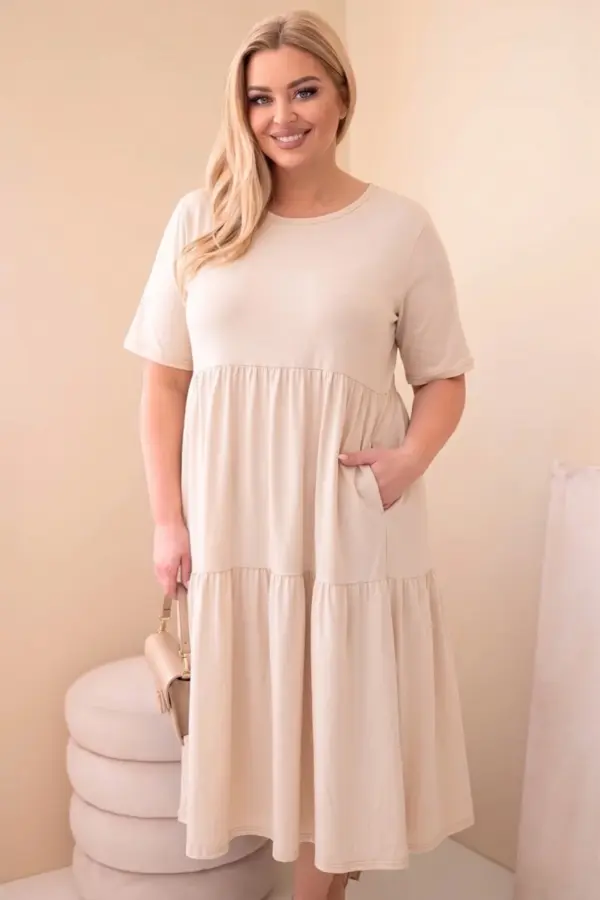 Plus size šaty Inga – Světle béžová