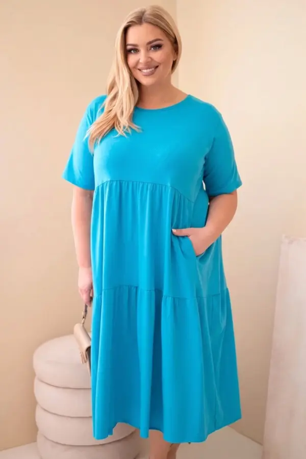 Plus size šaty Inga – Tyrkysová