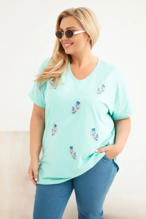 Plus size halenka Eleni – Mátový